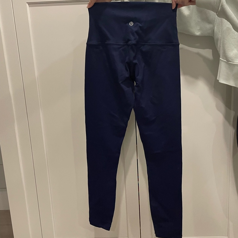 LULULEMON NAVY BLUE WUNDER UNDER LUON LEGGINGS - Picture 2 of 3